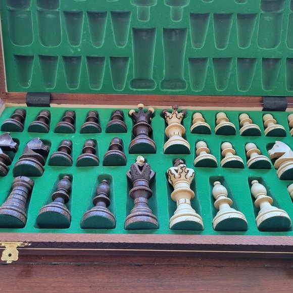 Chess Board Game 21" Wegiel Handmade European Ambassador - Picture 4 of 9